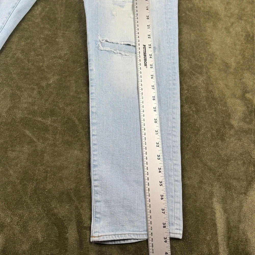 G-Star RAW 3301 Slim Light Wash Distressed Ripped Repaired Jeans Mens 33x28.5